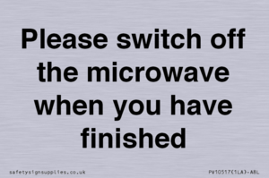 Please switch off the microwave when you have finished